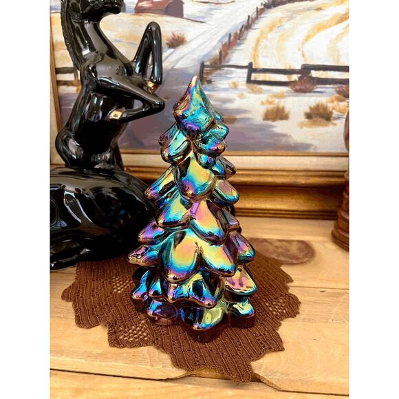 Vintage Mosser Glass Amethyst Carnival Christmas Tree – 8 Inch - Picture 5 of 5